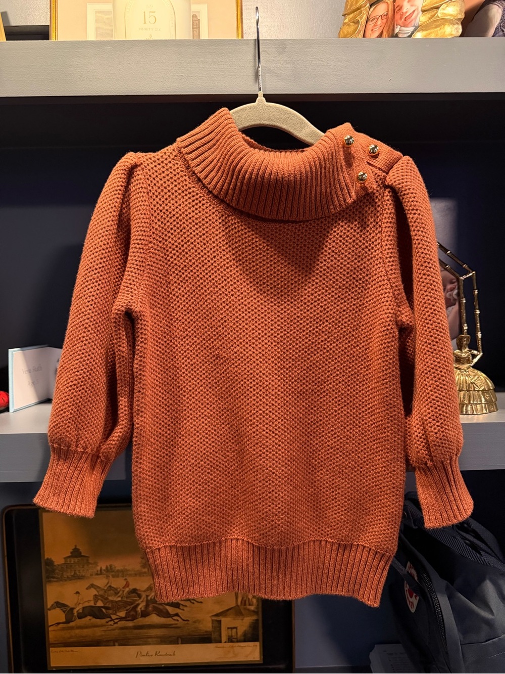 Janie and Jack Cowl Neck Rust Orange Sweater - “The East Side Sweater”